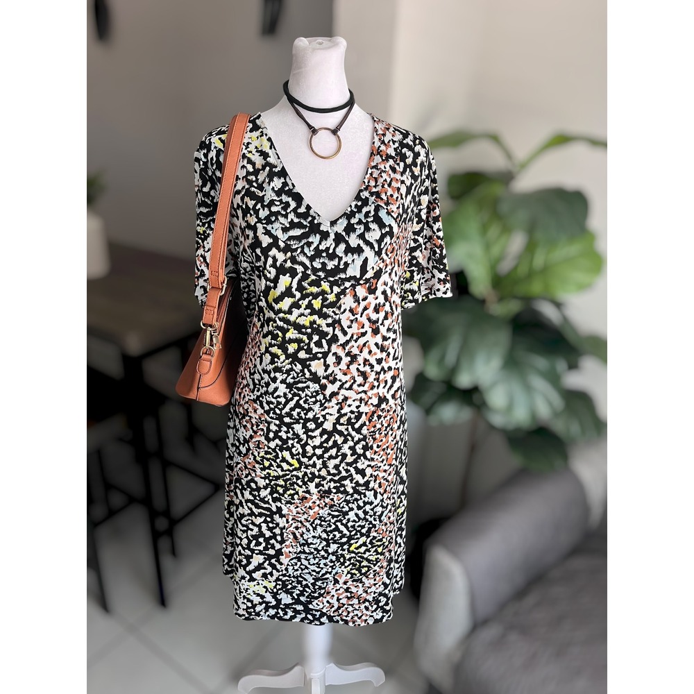 Christian Siriano New York Animal Print V-Neck Dress Size XXL/2X